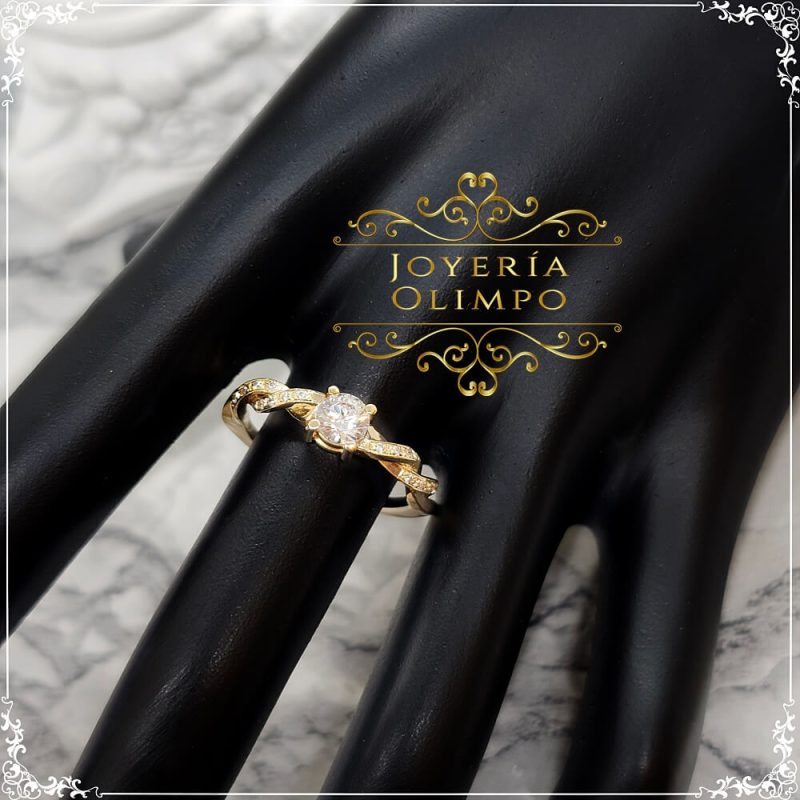 Anillo cintillo entrelazado en Oro 18K